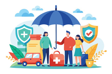 Fototapeta premium Understanding the benefits of comprehensive family and car insurance for better health and financial security in modern life