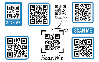 qr code scan frame template for smartphone vector illustration