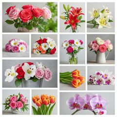 Collage floral varié