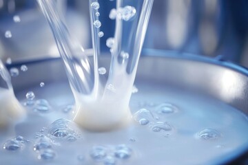 Depict the Milk Pasteurization Process with Real Photo - Dairy Production and Food Processing.