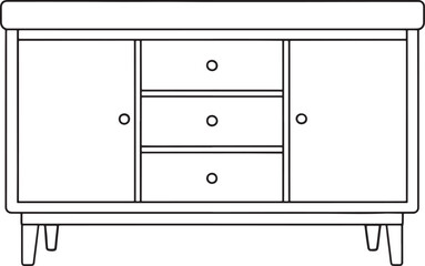 Modern storage credenza with drawers perfect for stylish interiors and clean home furnishing visuals