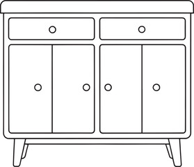 Minimalist credenza outline great for elegant home decor and furniture design visual presentations