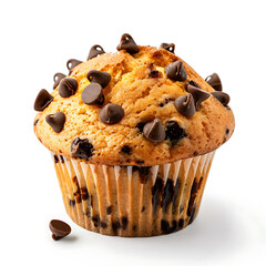 Freshly Baked Chocolate Chip Muffin with Golden Crust