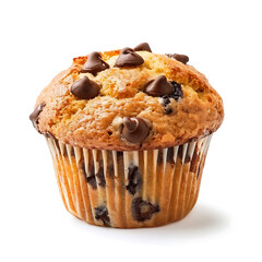Freshly Baked Chocolate Chip Muffin in a Paper Liner