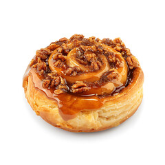 Cinnamon Roll with Pecans and Caramel Glaze