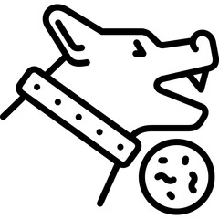 rabies icon illustration design with outline