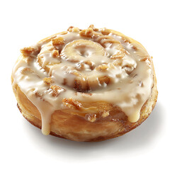 Glazed Cinnamon Roll with Pecan Topping