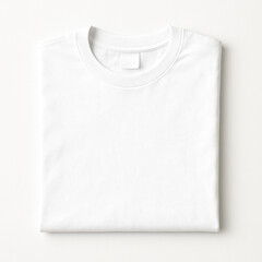Folded White T-shirt, isolated- Apparel Mockup Template