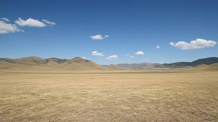 Fototapeta premium Vast, dry, plateau landscape under a clear sky