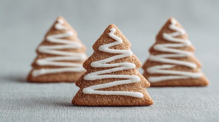 Festive gingerbread trees iced with vanilla swirls, capturing the essence of Hygge warmth and seasonal Yuletide gatherings