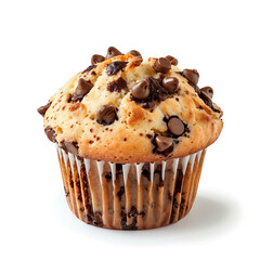Freshly Baked Chocolate Chip Muffin in a Paper Liner