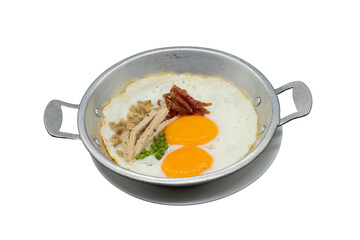 Pan-Fried Egg Delight: A delectable overhead shot reveals a beautifully cooked, pan-fried egg,...