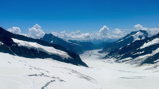 Jungfraujoch Glacier view from top 