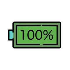 Full battery icon on white background.
