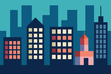vector illustration of city buildings
