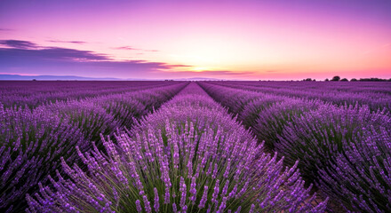 Obraz premium lavender field at sunrise