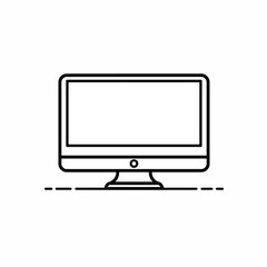 Minimalist Computer Monitor Icon Vector Illustration for Technology and Design Projects