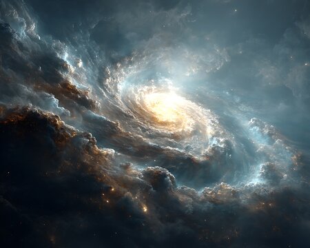 Celestial being forged in plasma light ascending spiral galaxy realm