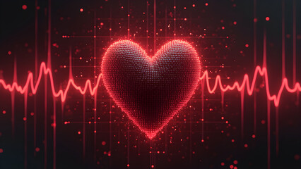 Heart monitor screen display. Old plot graph visualization. Ultra realistic heart rate monitoring. Medical technology graphical representation.