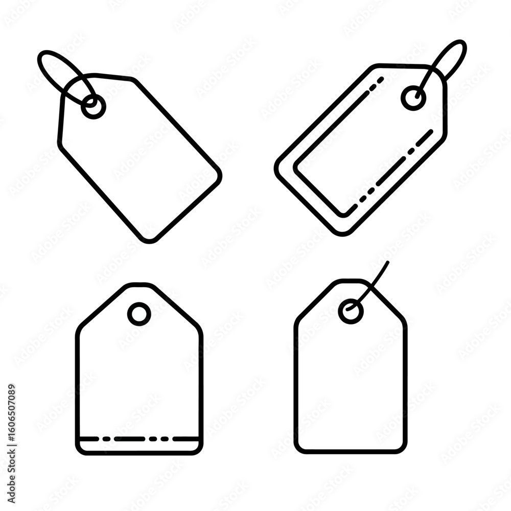 Aufkleber set of price tag vector line icons isolated on white background