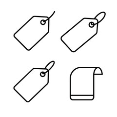 Simple Line Icons of Price Tags and a Label