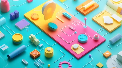 Witty AI companion creating strategic frameworks in colorful planning hub