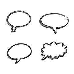 Hand Drawn Speech Bubbles Set