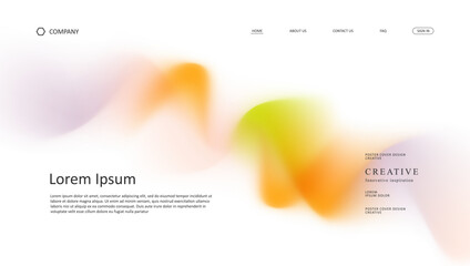Abstract wave futuristic design of landing page. retro gradient mesh website design	