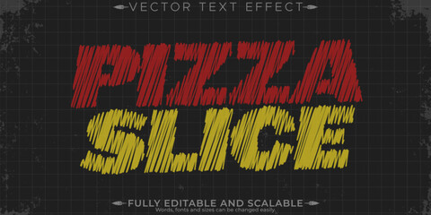 Burger pizza logo text effect, editable fast food and logo customizable font style