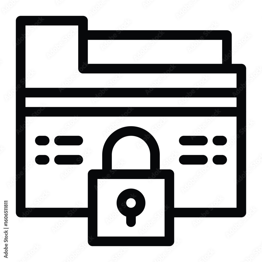 Poster a graphic shows a file folder with a padlock in front of it