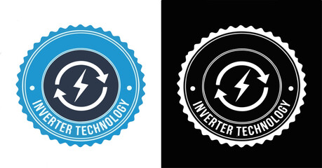 Obraz premium featuring a lightning bolt within circular arrows, symbolizes efficient power conversion. This label is perfect for product packaging, user manuals, and marketing materials for energy-saving 