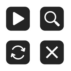 Simple Black and White Icon Set for User Interface Design Elements