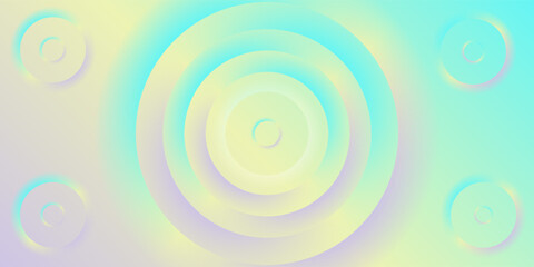 Abstract art featuring concentric circles with pastel gradient colors creating a soft, calming visual appeal. These shapes evoke modern minimalism, suitable for creative projects