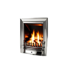 Centered Fireplace Insert with Warm Flames

