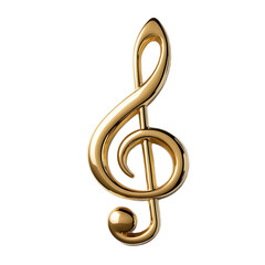 Polished Golden Treble Clef Isolated

