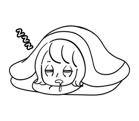 気持ちよく眠っている女性 / ベクター