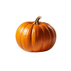 Isolated Round Pumpkin with Tan Stem

