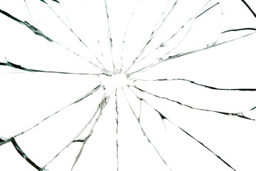 Shattered glass fragments transparent background isolated on a transparent background
