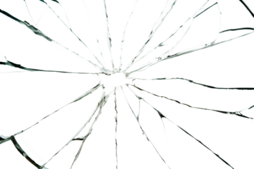 Shattered glass fragments transparent background isolated on a transparent background