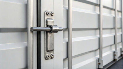 Import export Tariff trade.Secure metal shipping container door with sturdy lock mechanism.Tax global international shipping,customs container shipment,international logistic business agreement