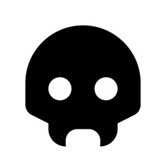 Vampire skull icon, solid fill symbol for death or halloween character