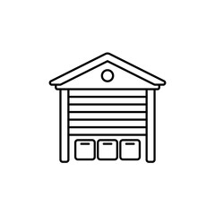 Icon a warehouse, isolated against a clean background.
