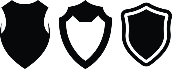 black shield, shield graphic, black and white shield icon, black and white shield emblem, simple shield shape
