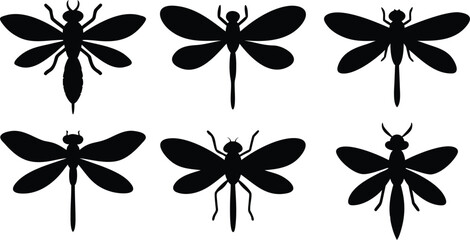 insect, black and white, minimalist, silhouette, vector, simple, flat design, graphic art

