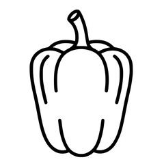 Obraz premium Black and white doodle illustration of fresh bell pepper vegetable for kids activity