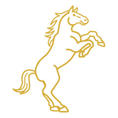 Rearing Horse Line Art &ndash; Year of the Horse 2026 Zodiac Symbol