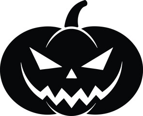 angry pumpkin vector icon.
