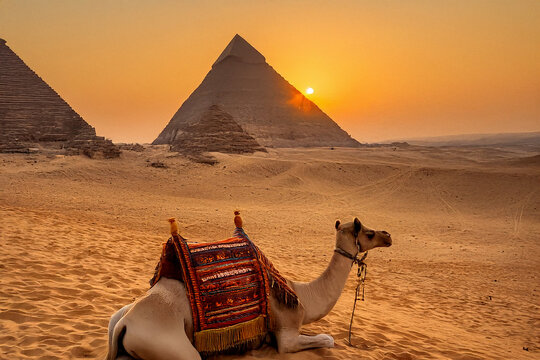 Kamel im sonnenuntergang