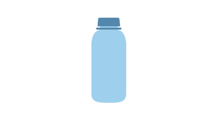Light blue plastic bottle, simple illustration, studio shot,  front view,  empty container.