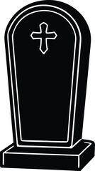 Obraz premium engraved headstone vector icon.